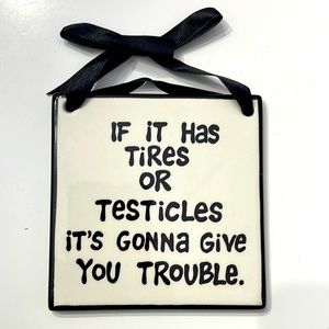 Hand painted ceramic decoration: 4.25” x 4.25”